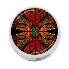 Fractal Floral Flora Ring Colorful Neon Art 4-port Usb Hub (one Side) by Cemarart