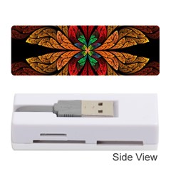 Fractal Floral Flora Ring Colorful Neon Art Memory Card Reader (stick) by Cemarart