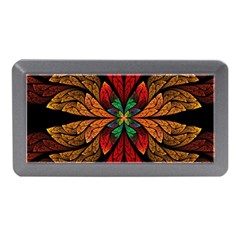 Fractal Floral Flora Ring Colorful Neon Art Memory Card Reader (mini) by Cemarart