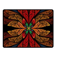 Fractal Floral Flora Ring Colorful Neon Art Two Sides Fleece Blanket (small) by Cemarart