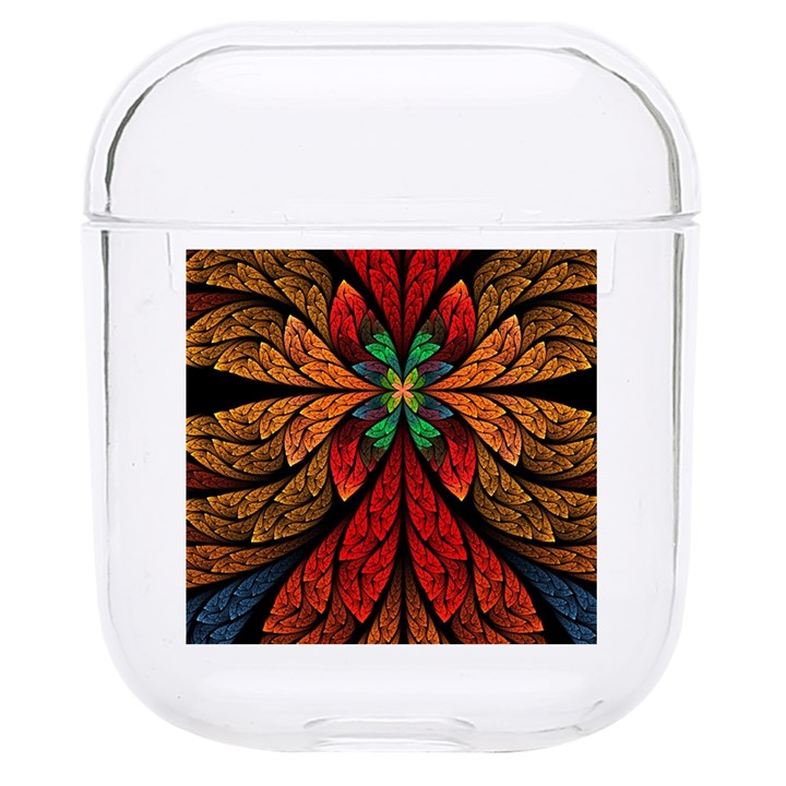 Fractal Floral Flora Ring Colorful Neon Art Hard PC AirPods 1/2 Case