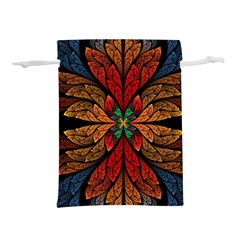 Fractal Floral Flora Ring Colorful Neon Art Lightweight Drawstring Pouch (s) by Cemarart