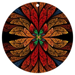 Fractal Floral Flora Ring Colorful Neon Art Uv Print Acrylic Ornament Round by Cemarart