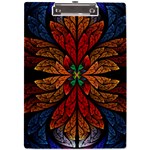 Fractal Floral Flora Ring Colorful Neon Art A4 Acrylic Clipboard Front