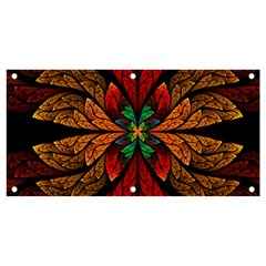 Fractal Floral Flora Ring Colorful Neon Art Banner And Sign 4  X 2  by Cemarart