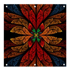 Fractal Floral Flora Ring Colorful Neon Art Banner And Sign 4  X 4  by Cemarart