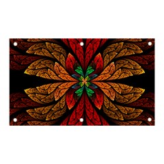 Fractal Floral Flora Ring Colorful Neon Art Banner And Sign 5  X 3  by Cemarart