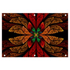 Fractal Floral Flora Ring Colorful Neon Art Banner And Sign 6  X 4  by Cemarart