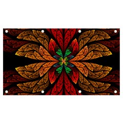 Fractal Floral Flora Ring Colorful Neon Art Banner And Sign 7  X 4  by Cemarart