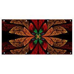 Fractal Floral Flora Ring Colorful Neon Art Banner And Sign 8  X 4  by Cemarart