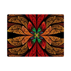 Fractal Floral Flora Ring Colorful Neon Art Premium Plush Fleece Blanket (mini) by Cemarart