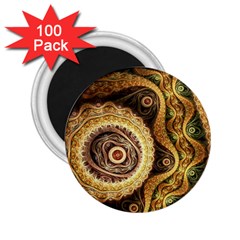 Fractal Floral Ornament Wave Vintage Retro 2 25  Magnets (100 Pack)  by Cemarart