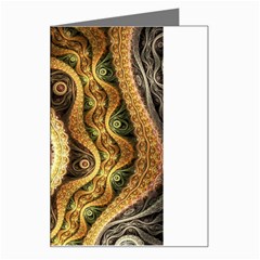 Fractal Floral Ornament Wave Vintage Retro Greeting Card by Cemarart