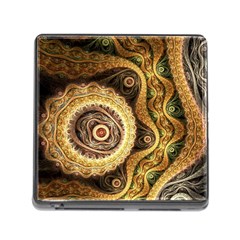 Fractal Floral Ornament Wave Vintage Retro Memory Card Reader (square 5 Slot) by Cemarart