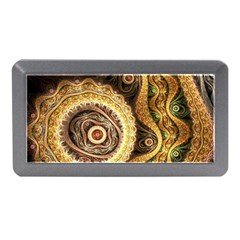 Fractal Floral Ornament Wave Vintage Retro Memory Card Reader (mini) by Cemarart