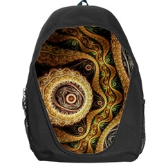 Fractal Floral Ornament Wave Vintage Retro Backpack Bag by Cemarart