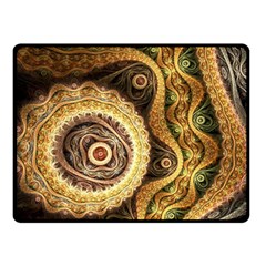 Fractal Floral Ornament Wave Vintage Retro Two Sides Fleece Blanket (small) by Cemarart