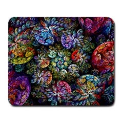 Floral Fractal 3d Art Pattern Large Mousepad by Cemarart