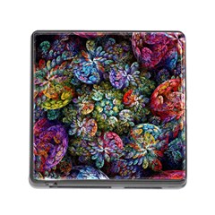 Floral Fractal 3d Art Pattern Memory Card Reader (square 5 Slot) by Cemarart