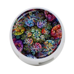 Floral Fractal 3d Art Pattern 4-port Usb Hub (two Sides) by Cemarart