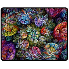 Floral Fractal 3d Art Pattern Fleece Blanket (medium) by Cemarart