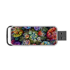 Floral Fractal 3d Art Pattern Portable Usb Flash (two Sides) by Cemarart