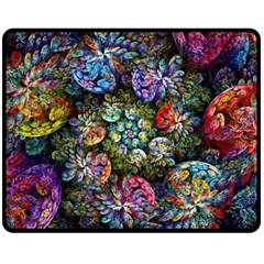 Floral Fractal 3d Art Pattern Two Sides Fleece Blanket (medium) by Cemarart