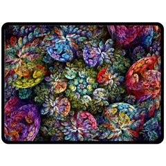 Floral Fractal 3d Art Pattern Two Sides Fleece Blanket (large) by Cemarart