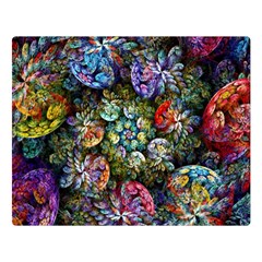 Floral Fractal 3d Art Pattern Two Sides Premium Plush Fleece Blanket (large) by Cemarart