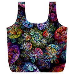 Floral Fractal 3d Art Pattern Full Print Recycle Bag (xxxl) by Cemarart