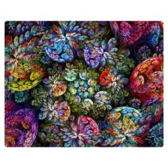 Floral Fractal 3d Art Pattern Premium Plush Fleece Blanket (medium) by Cemarart