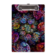 Floral Fractal 3d Art Pattern A5 Acrylic Clipboard by Cemarart