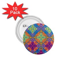 Colorful Flora Flora Kazakh Pattern 1.75  Buttons (10 pack)