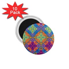 Colorful Flora Flora Kazakh Pattern 1.75  Magnets (10 pack) 