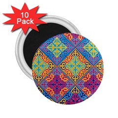 Colorful Flora Flora Kazakh Pattern 2.25  Magnets (10 pack) 