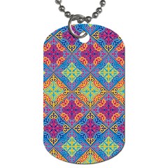 Colorful Flora Flora Kazakh Pattern Dog Tag (One Side)