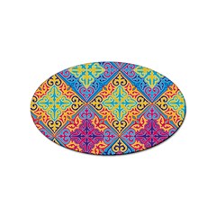 Colorful Flora Flora Kazakh Pattern Sticker Oval (10 pack)