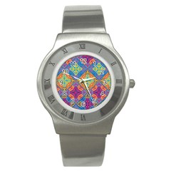 Colorful Flora Flora Kazakh Pattern Stainless Steel Watch