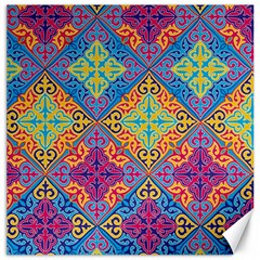 Colorful Flora Flora Kazakh Pattern Canvas 12  x 12 