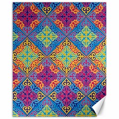 Colorful Flora Flora Kazakh Pattern Canvas 16  x 20 