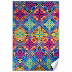 Colorful Flora Flora Kazakh Pattern Canvas 24  x 36 