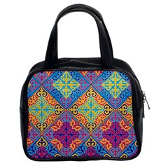 Colorful Flora Flora Kazakh Pattern Classic Handbag (Two Sides)