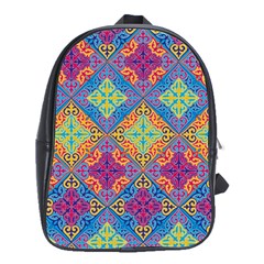 Colorful Flora Flora Kazakh Pattern School Bag (Large)