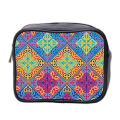 Colorful Flora Flora Kazakh Pattern Mini Toiletries Bag (Two Sides)