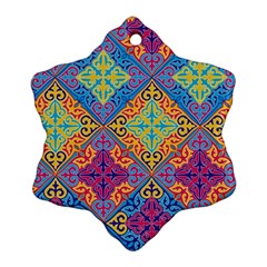 Colorful Flora Flora Kazakh Pattern Ornament (Snowflake)