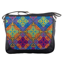 Colorful Flora Flora Kazakh Pattern Messenger Bag