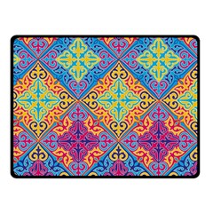 Colorful Flora Flora Kazakh Pattern Two Sides Fleece Blanket (Small)