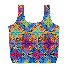 Colorful Flora Flora Kazakh Pattern Full Print Recycle Bag (L)