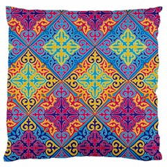 Colorful Flora Flora Kazakh Pattern Standard Premium Plush Fleece Cushion Case (Two Sides)