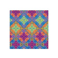 Colorful Flora Flora Kazakh Pattern Satin Bandana Scarf 22  x 22 